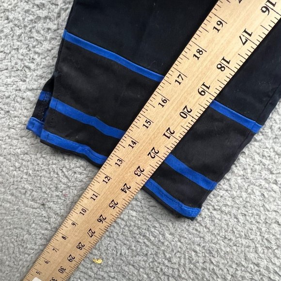 GAP Blue Stripe Hem Slim Cropped Pants Stretch Capri Trousers Womens Size 14 - Picture 2 of 9